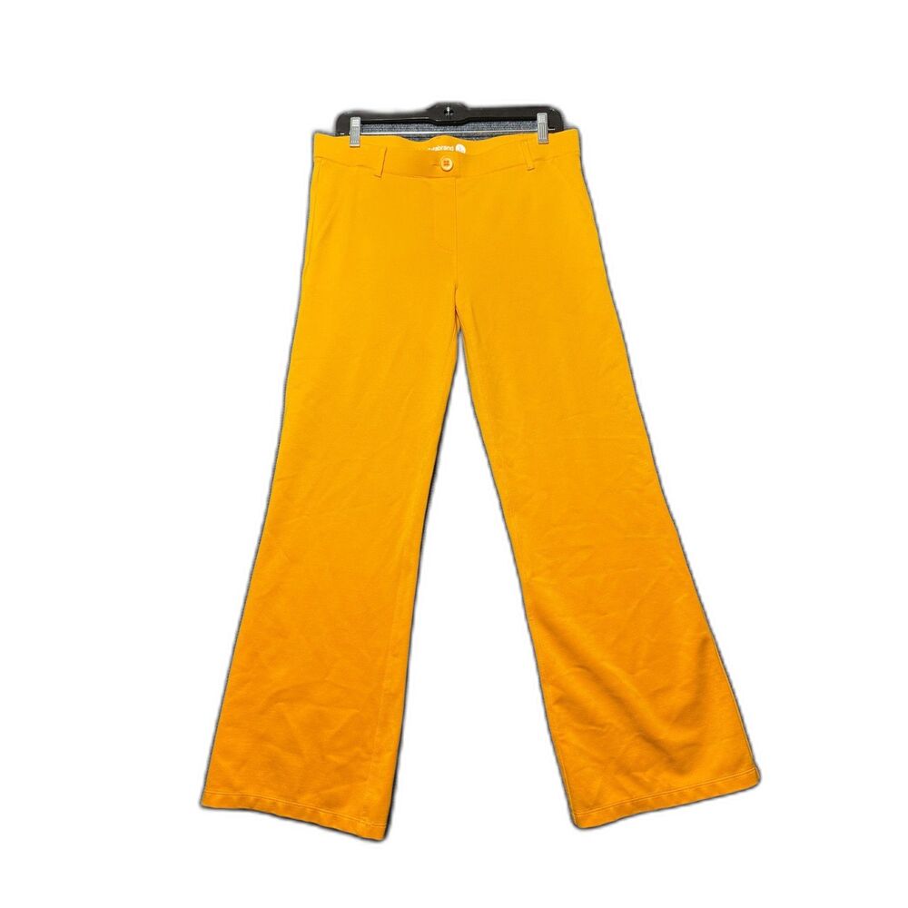 Betabrand Dress Pant Yoga Pants Marigold Yellow Bootcut Large Petite L/P